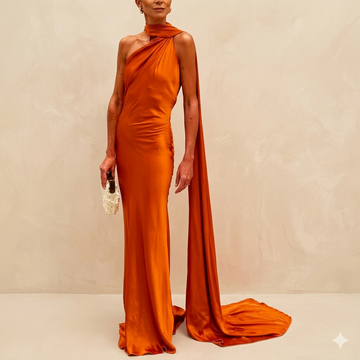 Elegant Women’s Silk Satin Maxi Dress