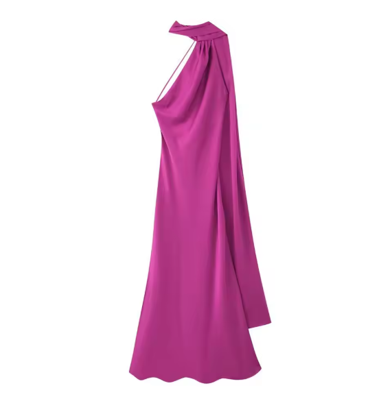 Elegant Women’s Silk Satin Maxi Dress