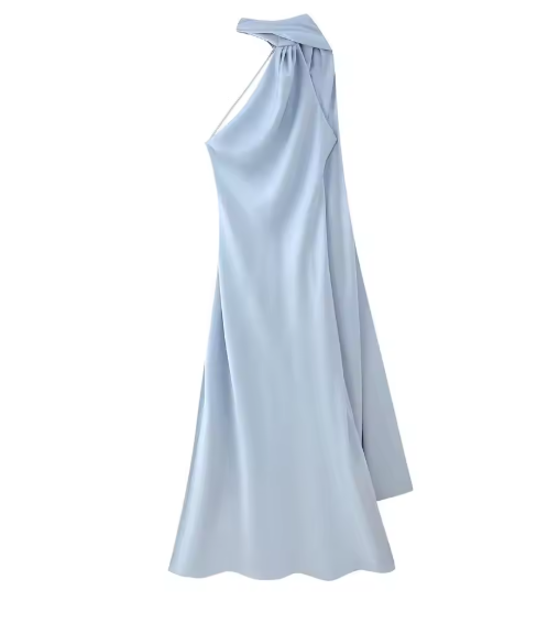 Elegant Women’s Silk Satin Maxi Dress
